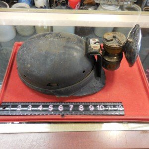 Vintage Low Vein Coal Mining Cap with Carbide Lamp