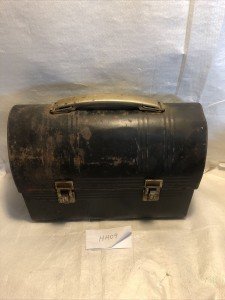 Vintage Black Metal Lunch Pail for Coal Miners