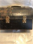 Vintage Black Metal Lunch Pail for Coal Miners