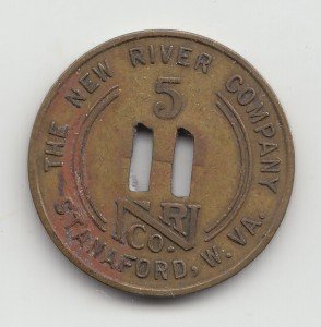 New River Co. 5 Cent Coal Token - Stanaford