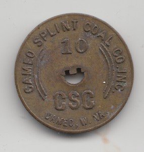 Cameo Splint Coal Co 10 Cents Scrip Token