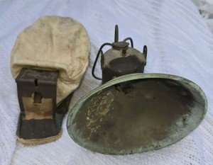 Vintage Coal Miners Hat with Auto-Lite Lamp