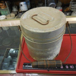Vintage Aluminum Coal Miners Lunch Bucket Pail
