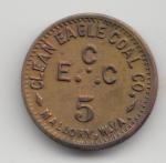 Clean Eagle Coal 5 Cents Scrip Token – Elkhorn, WV