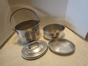 Vintage 1950s Walker-Ware Aluminum Coal Miner Lunch Pail