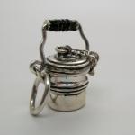 Coal Miners Silver Lunch Pail Charm Pendant