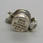 Coal Miners Silver Lunch Pail Charm Pendant