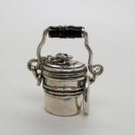 Coal Miners Silver Lunch Pail Charm Pendant