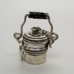 Coal Miners Silver Lunch Pail Charm Pendant
