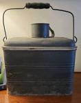 Vintage Coal Miner's Lunchbox with Wooden Handle