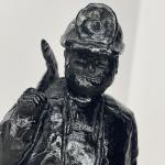 Vintage Hand-Carved Virginia Coal Miner Figurine 7.5”