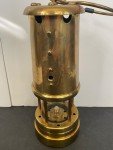Vintage Brass Coal Mining Lantern from Aberaman