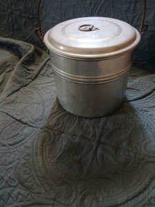 Vintage Aluminum Coal Miners Lunch Bucket with Handle