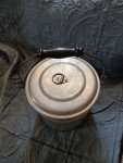 Vintage Aluminum Coal Miners Lunch Bucket with Handle