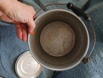 Vintage Aluminum Coal Miners Lunch Bucket with Handle