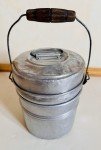 Vintage Aluminum Coal Miners Lunch Pail with Handle