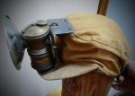 Vintage Coal Miners Hat with Brass Lamp