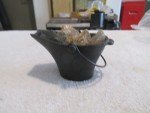 Cast Iron Coal Bucket with Mineral Display