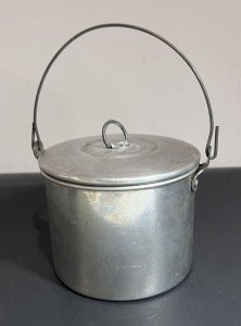 Vintage Aluminum Coal Miner Lunch Bucket Pail
