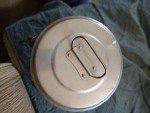Vintage Coal Miners Lunch Bucket with Wooden Handle