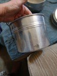 Vintage Coal Miners Lunch Bucket with Wooden Handle