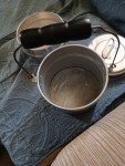 Vintage Coal Miners Lunch Bucket with Wooden Handle