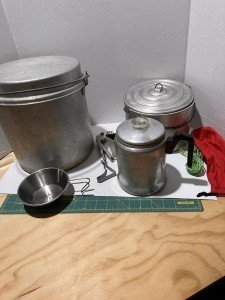Vintage Coal Miner’s Lunch Pails & Coffee Pot Set
