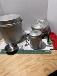 Vintage Coal Miner’s Lunch Pails & Coffee Pot Set