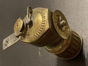 Justrite Carbide Coal Miner's Light Lamp - Antique Brass