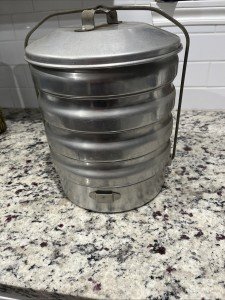 Vintage Aluminum Coal Miner's Lunchbox Bucket Set