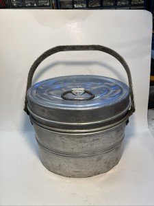 Vintage Aluminum Coal Miner Lunch Pail Set