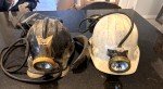 Vintage Koehler Wheat Electric Miner Cap Lamps - 2 Set