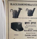 1912 Coal Mine Miner’s Supply Carbide Lamp Set
