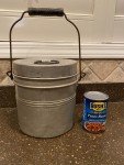 Vintage Coal Miners Lunch Bucket with Wooden Handle