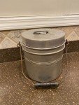 Vintage Coal Miners Lunch Bucket with Wooden Handle