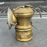 Vintage Brass Carbide Headlamp for Coal Miners