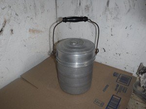 Vintage Aluminum Coal Miners Lunch Pail Bucket