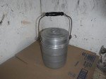 Vintage Aluminum Coal Miners Lunch Pail Bucket