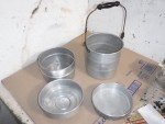 Vintage Aluminum Coal Miners Lunch Pail Bucket