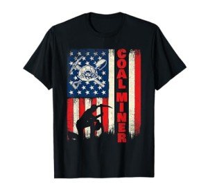 USA Flag Coal Miner Underground Mining T-Shirt