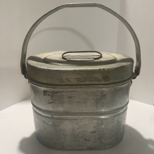Vintage Coal Miners Oval Lunch Pail with Handles