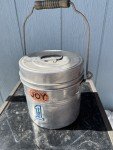 Vintage Aluminum Coal Miners Lunch Bucket Set