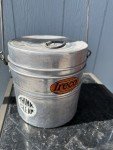 Vintage Aluminum Coal Miners Lunch Bucket Set
