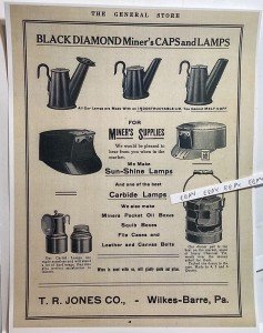 1912 PA Coal Mine Miner’s Supply Carbide Lamp Set