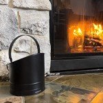 Large Capacity Black Metal Ash Bucket for Wood Stove