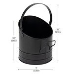 Large Capacity Black Metal Ash Bucket for Wood Stove