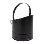 Large Capacity Black Metal Ash Bucket for Wood Stove