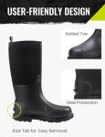 Men's Waterproof Rubber Coal Mining Work Boot, Size 11