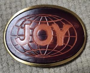 Vintage 80's Joy Mining Leather Belt Buckle