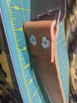 Brass I DIG COAL Belt Buckle on Leather Belt